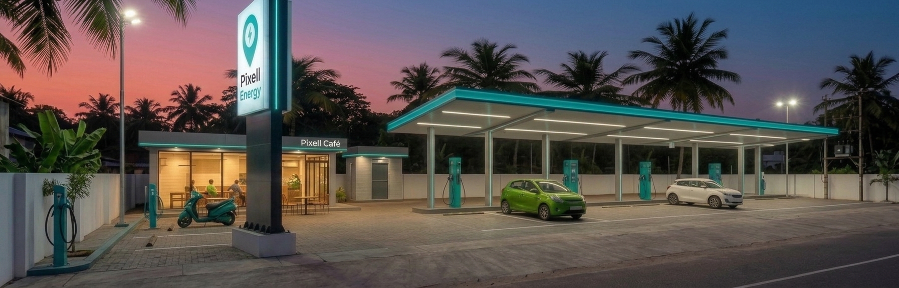 PixellEnergy True Hub entrance — Highway destination charging